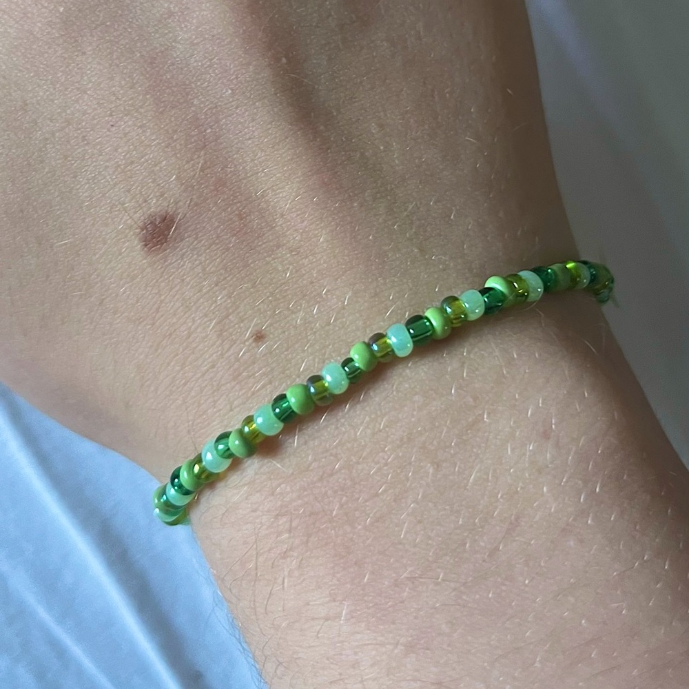 Green beaded bracelet